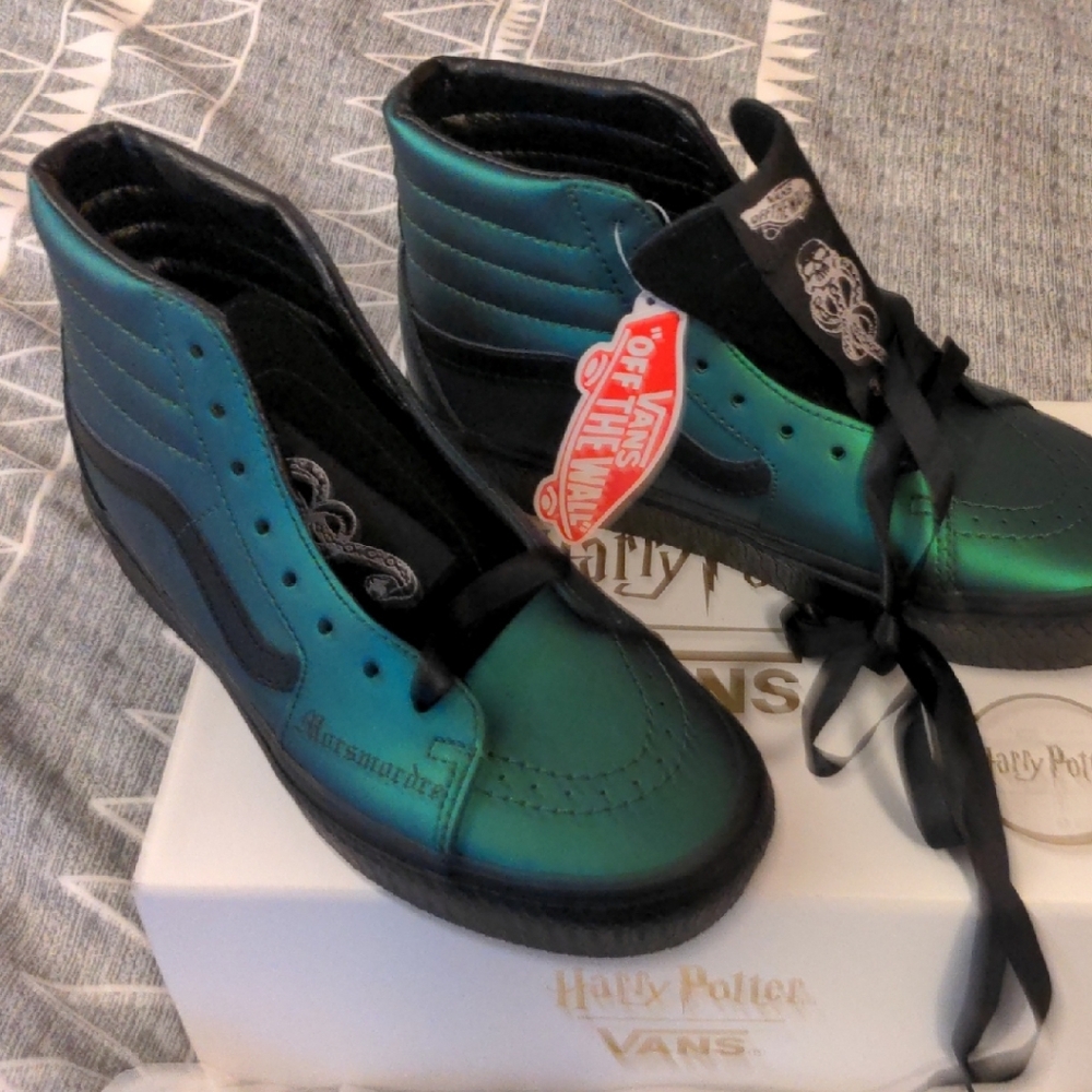 Vans Iridescent Green and Black Ankle Boots